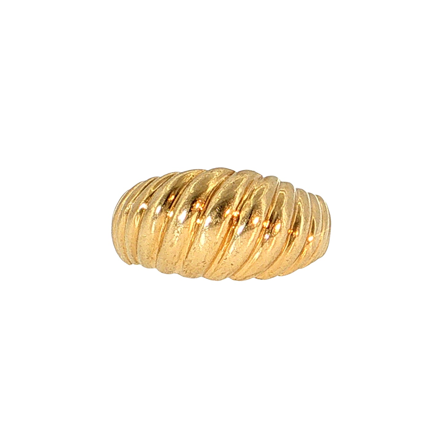 Ridged Bubble Cocktail Ring 14k Yellow Gold