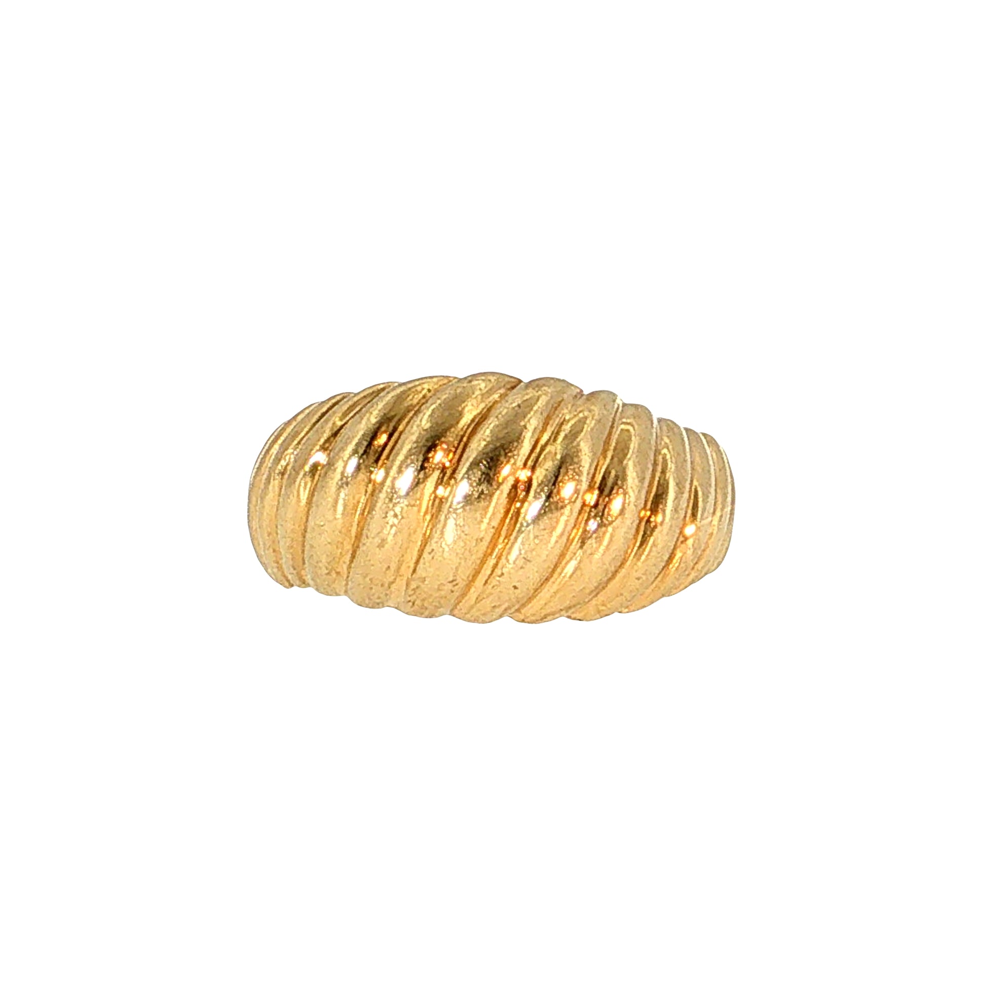 Ridged Bubble Cocktail Ring 14k Yellow Gold