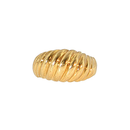 Ridged Bubble Cocktail Ring 14k Yellow Gold