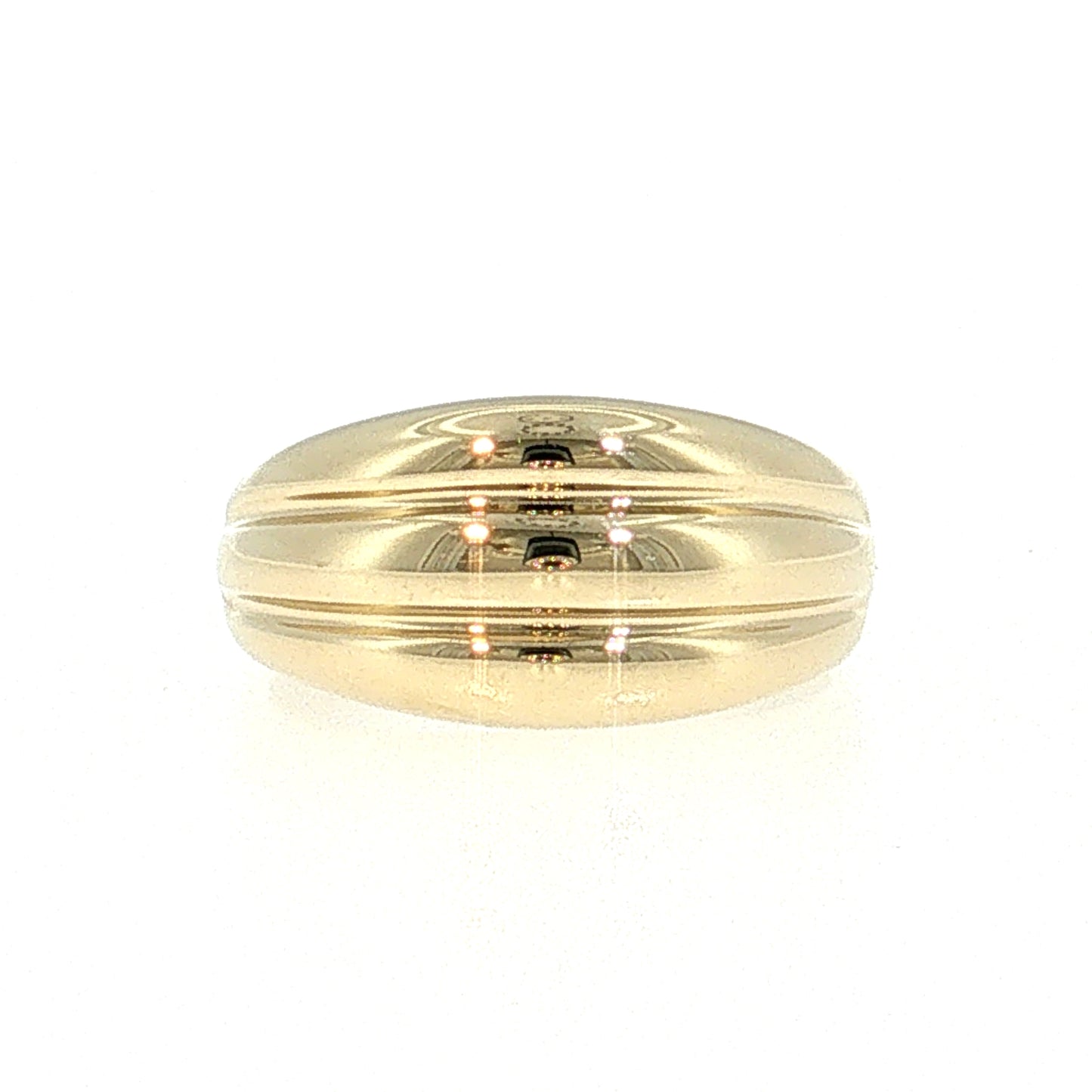 Ridged Puffy Cocktail Ring 14k Yellow Gold