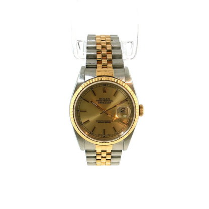 Rolex Datejust 16233 36mm Two-Tone 18k Yellow Gold