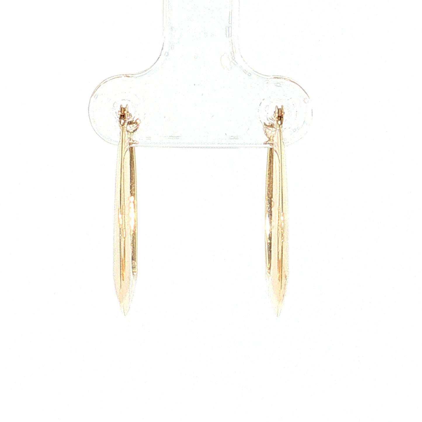 Rounded Rectangular Hoop Earrings 14k Yellow Gold