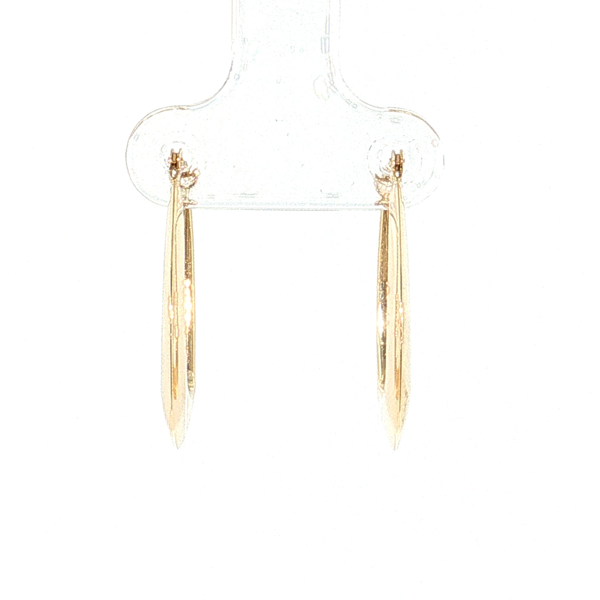 Rounded Rectangular Hoop Earrings 14k Yellow Gold
