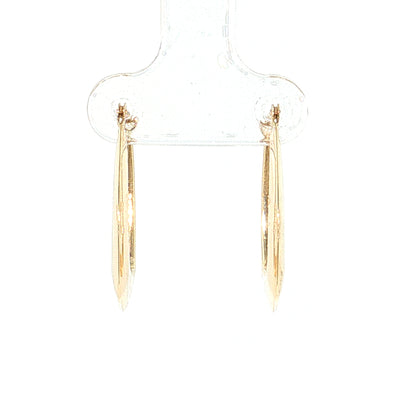 Rounded Rectangular Hoop Earrings 14k Yellow Gold
