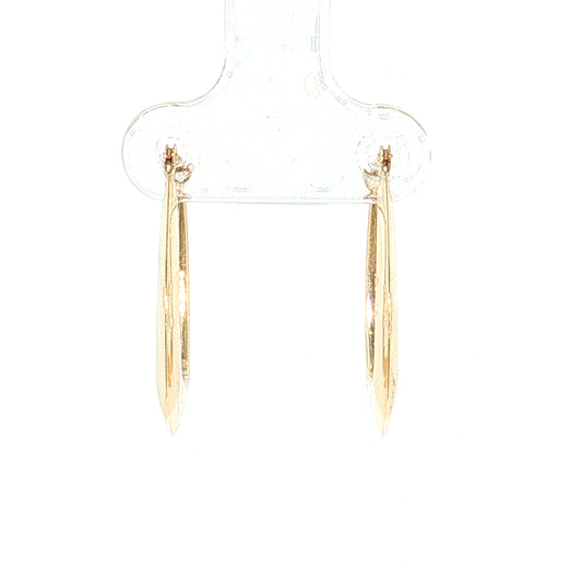Rounded Rectangular Hoop Earrings 14k Yellow Gold