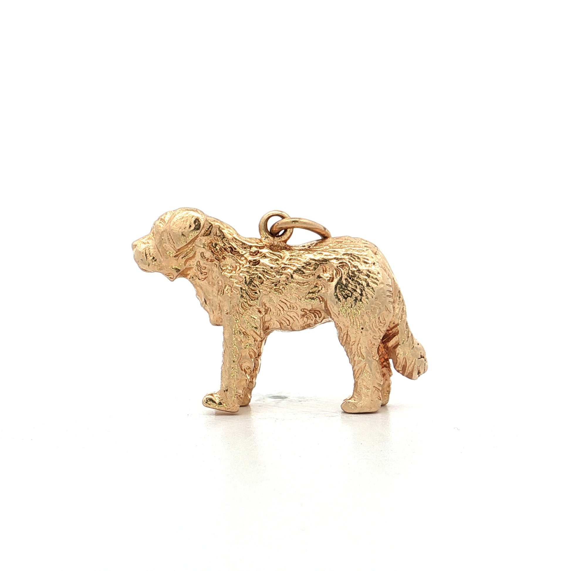Saint Bernard Dog Charm 14k Yellow Gold