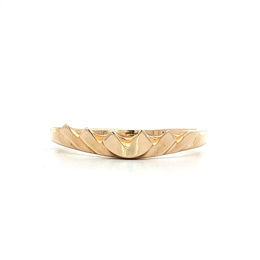 Scalloped Edge Contour Stacking Band 14k Yellow Gold