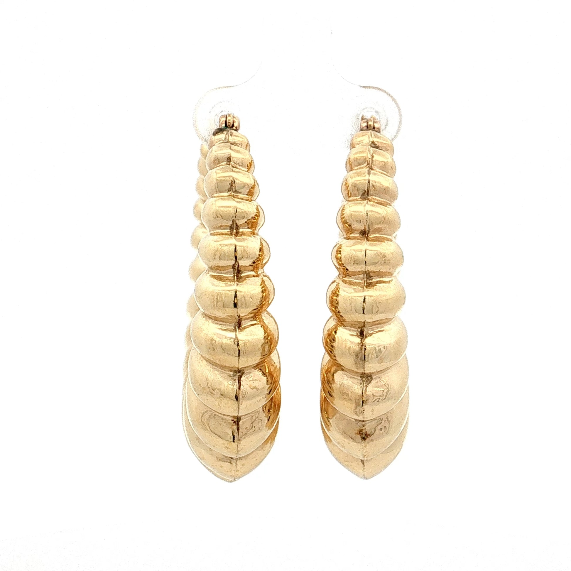 Scalloped Hoop Earrings 14k Yellow Gold
