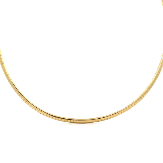 Smooth Omega Chain Necklace in 14k Yellow Gold
