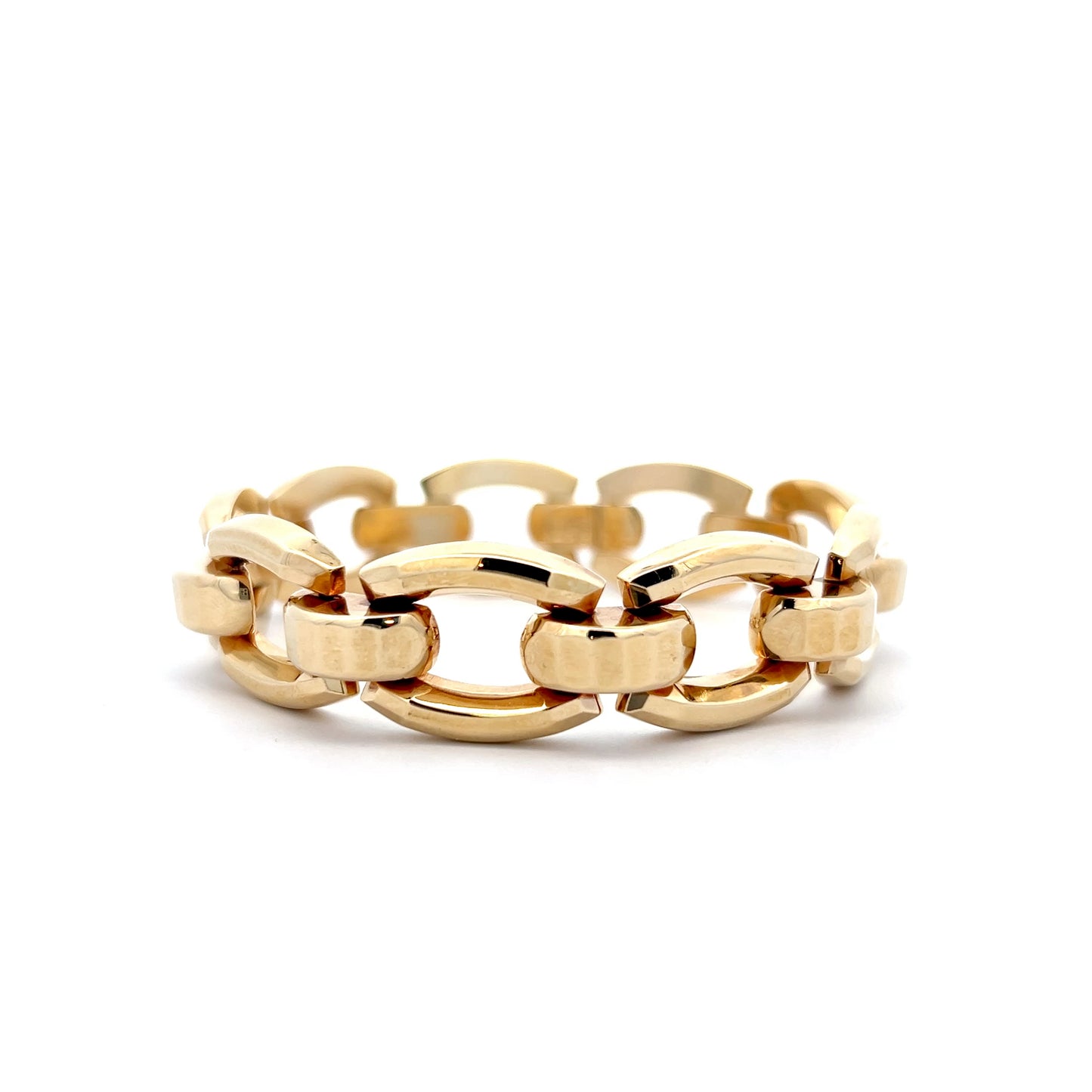 Square Oval Link Bracelet in 14k Yellow Gold