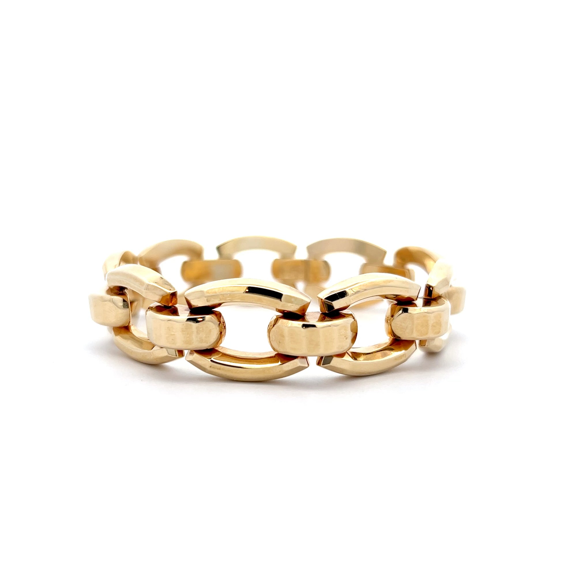 Square Oval Link Bracelet in 14k Yellow Gold