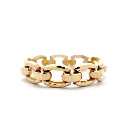 Square Oval Link Bracelet in 14k Yellow Gold
