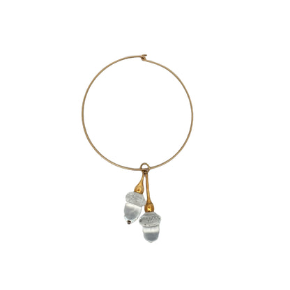 Steuben Glass Crystal Acorn Pendant in 14k