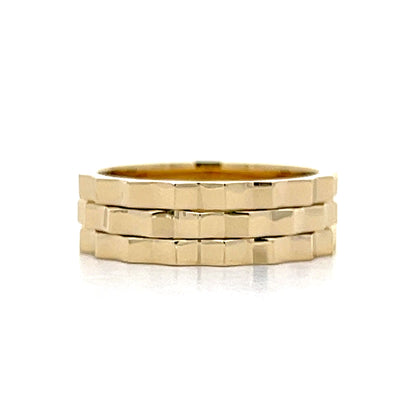 Studded Geometric Stacking Ring in 14k Yellow Gold