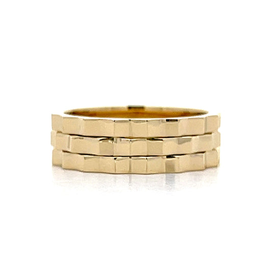 Studded Geometric Stacking Ring in 14k Yellow Gold