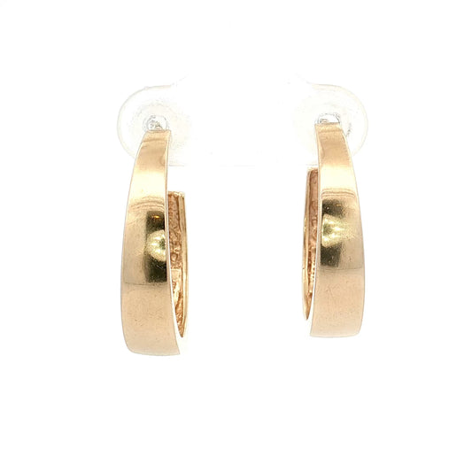 Tapered Hoop Earrings 14k Yellow Gold