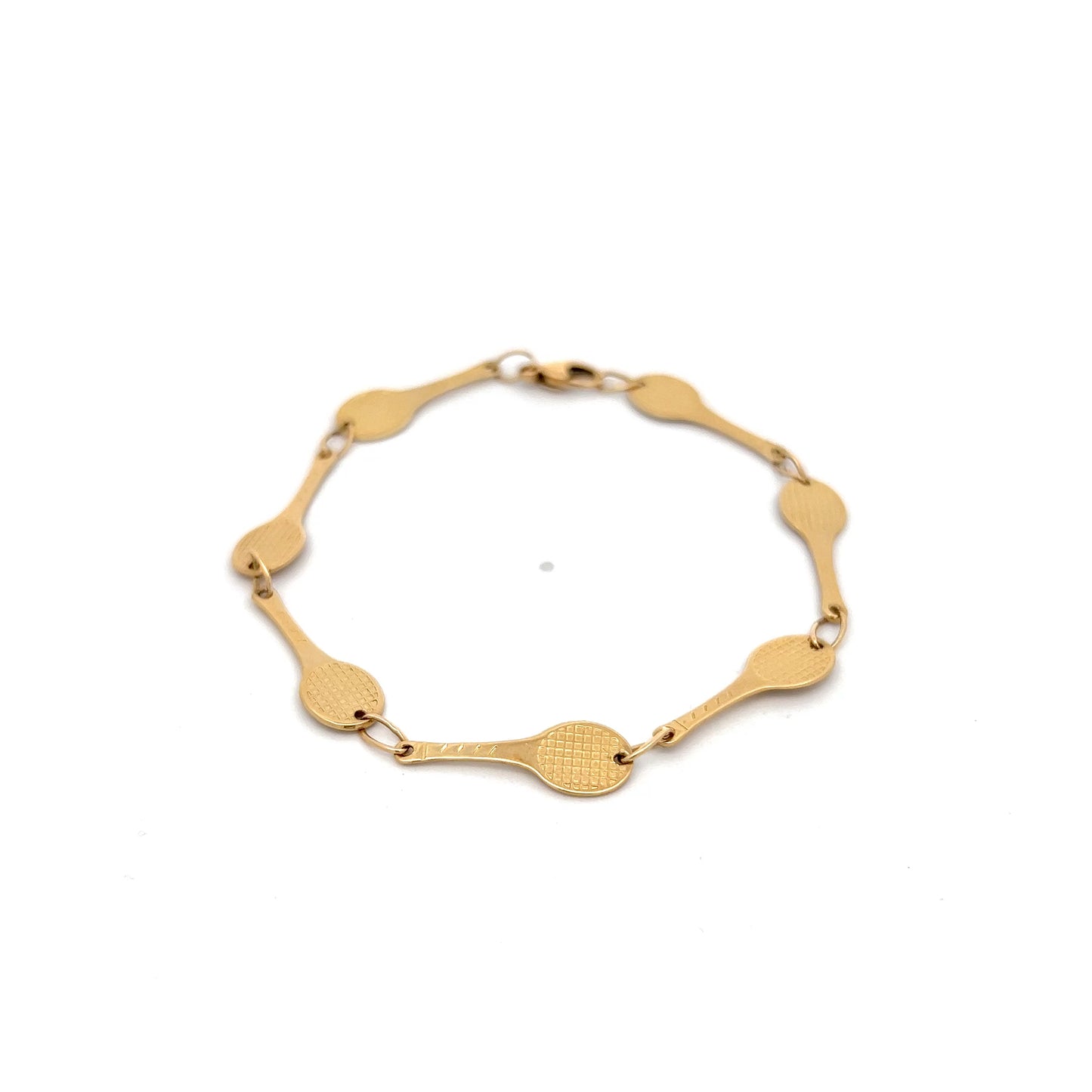 Tennis Racket Tennis Bracelet in 14k Yellow Gold