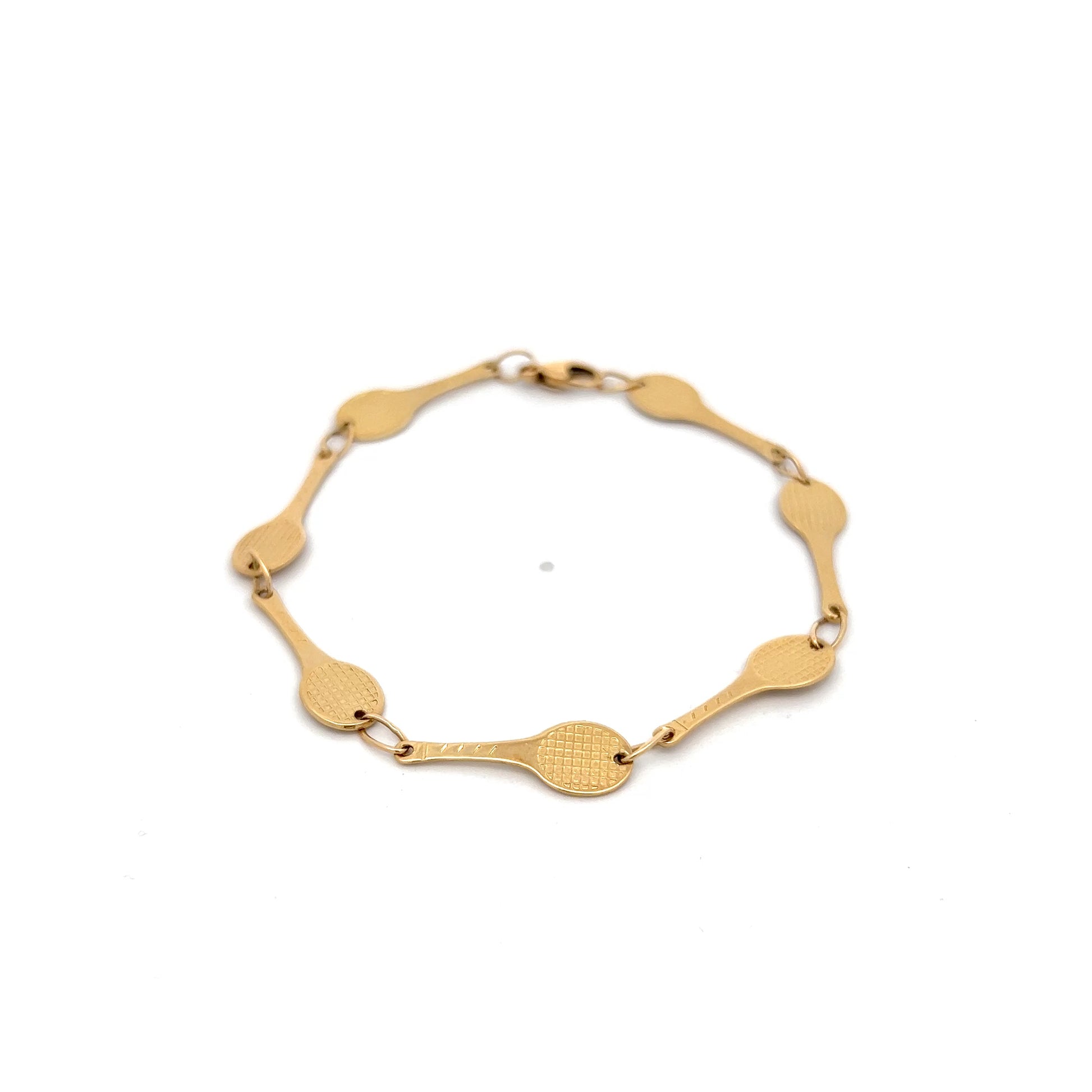 Tennis Racket Tennis Bracelet in 14k Yellow Gold