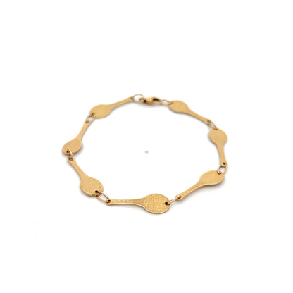 Tennis Racket Tennis Bracelet in 14k Yellow Gold