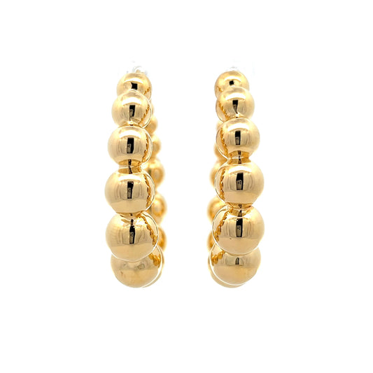 Textured Bubble Hoop Earrings in 18k Yellow Gold