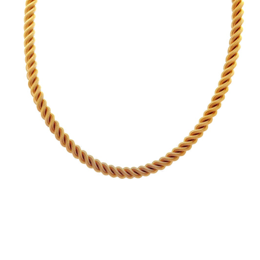Textured Coil Rope Necklace in 14k Yellow Gold