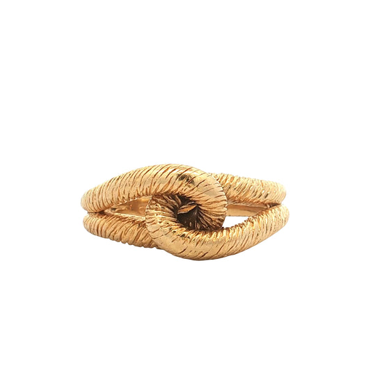 Textured Knotted Cocktail Ring in 18k Yellow Gold