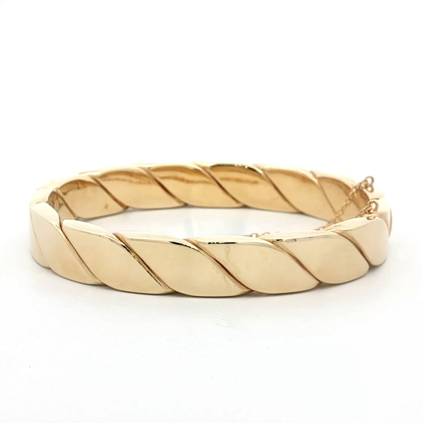 Textured Rope Bangle Bracelet 14k Yellow Gold