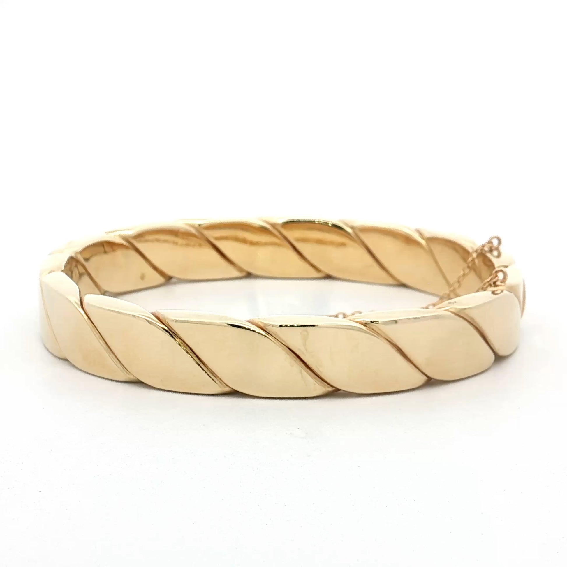 Textured Rope Bangle Bracelet 14k Yellow Gold
