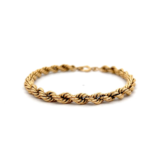 Textured Rope Chain Bracelet in 14k Yellow Gold