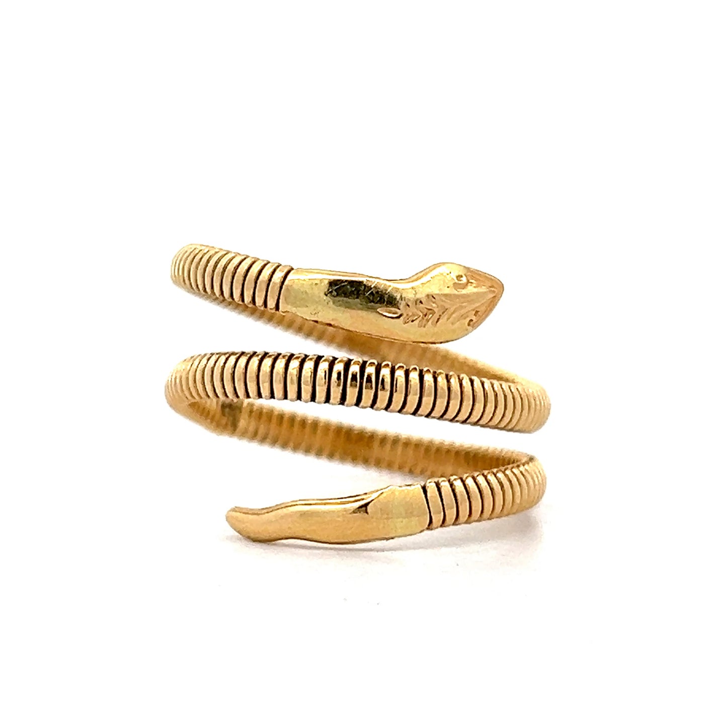 Textured Snake Cocktail Ring in 18k Yellow Gold