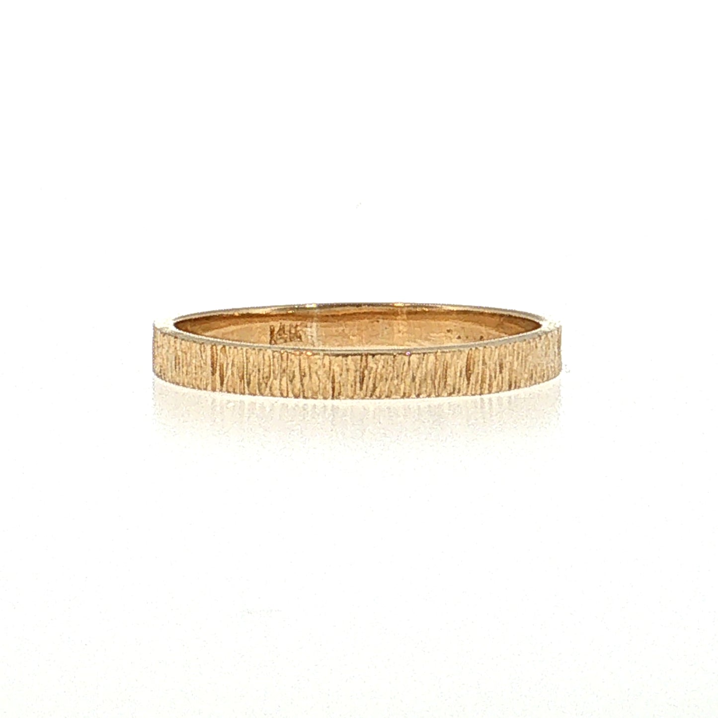 Textured Square Band Ring 14k Yellow Gold