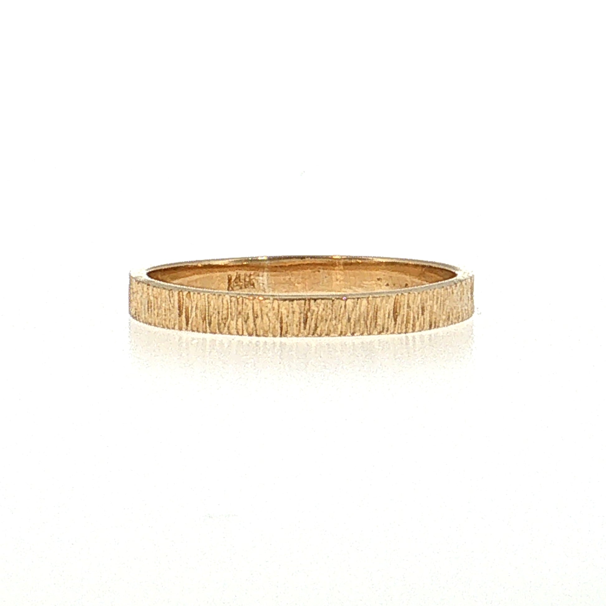 Textured Square Band Ring 14k Yellow Gold