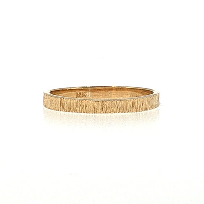 Textured Square Band Ring 14k Yellow Gold