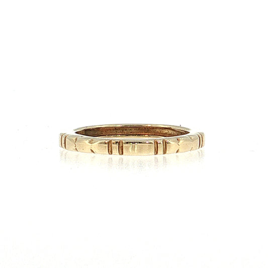 Textured Stacking Band 14k Yellow Gold