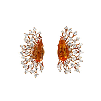 Topaz & Diamond Earrings in 18k Rose Gold