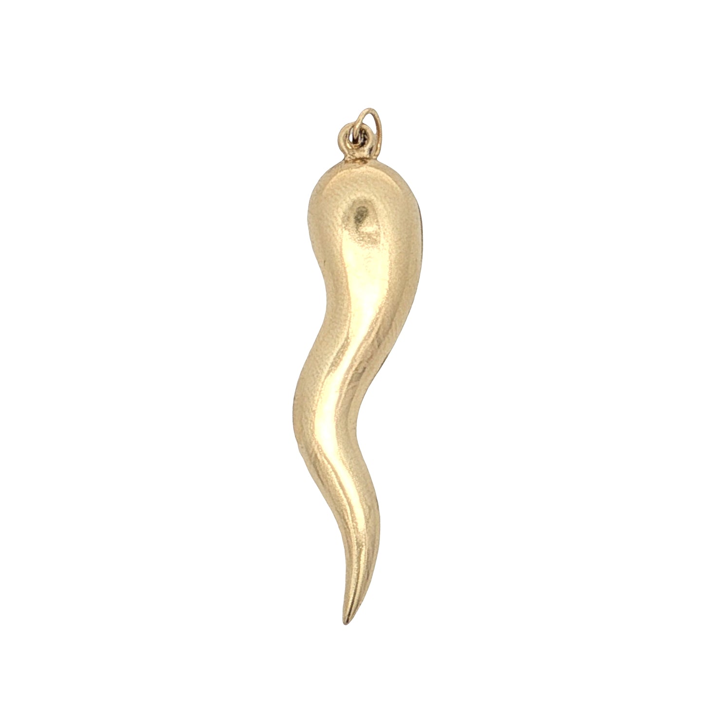 Traditional Italian Horn Cornicello Pendant 14k Yellow Gold