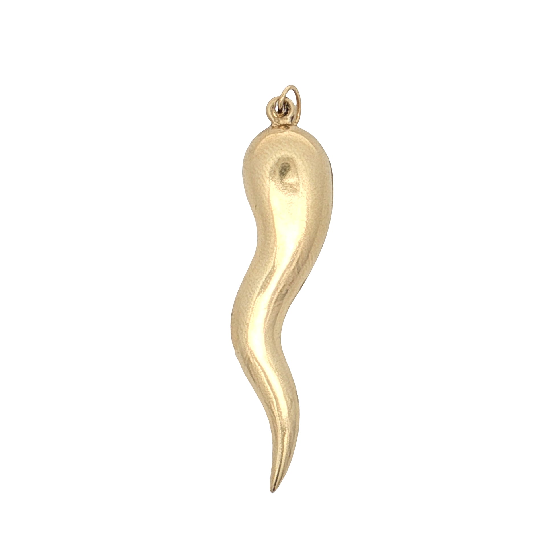 Traditional Italian Horn Cornicello Pendant 14k Yellow Gold