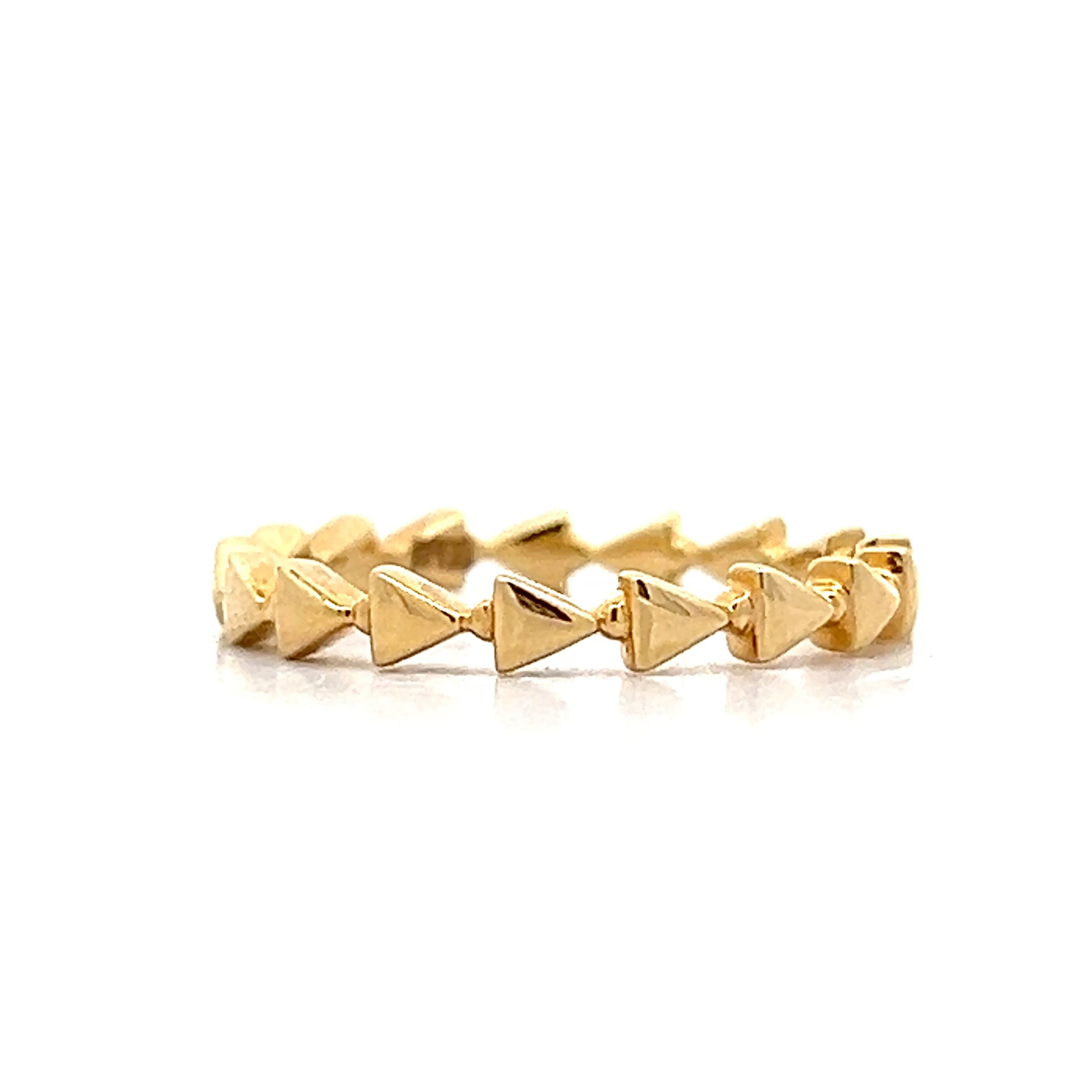 Triangle Station Wedding Band in 18k Yellow Gold