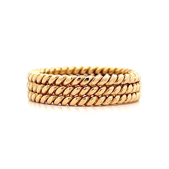 Triple Rope Stacking Ring in 18k Yellow Gold – Filigree Jewelers