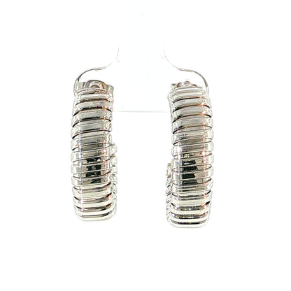 Tubogas Hoop Earrings 14k White Gold