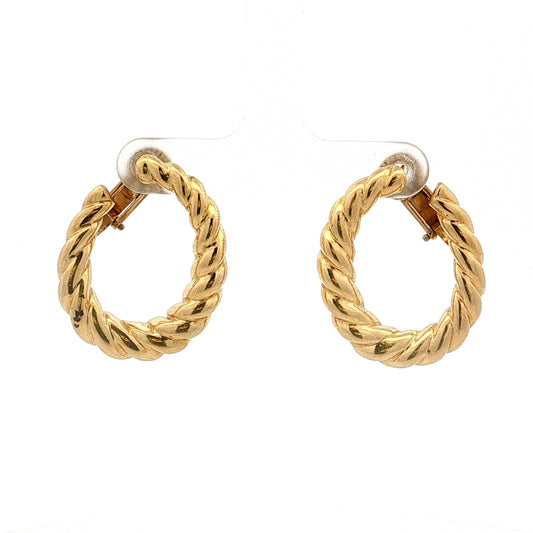Twisted Hoop Earrings 18k Yellow Gold