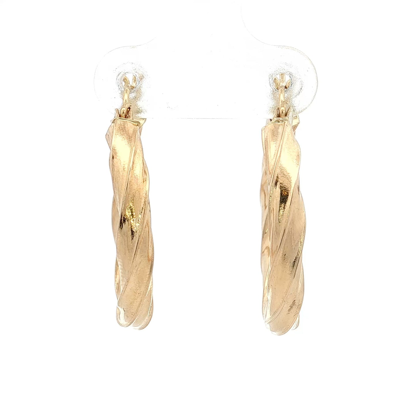 Twisted Spiral Hoop Earrings 14k Yellow Gold