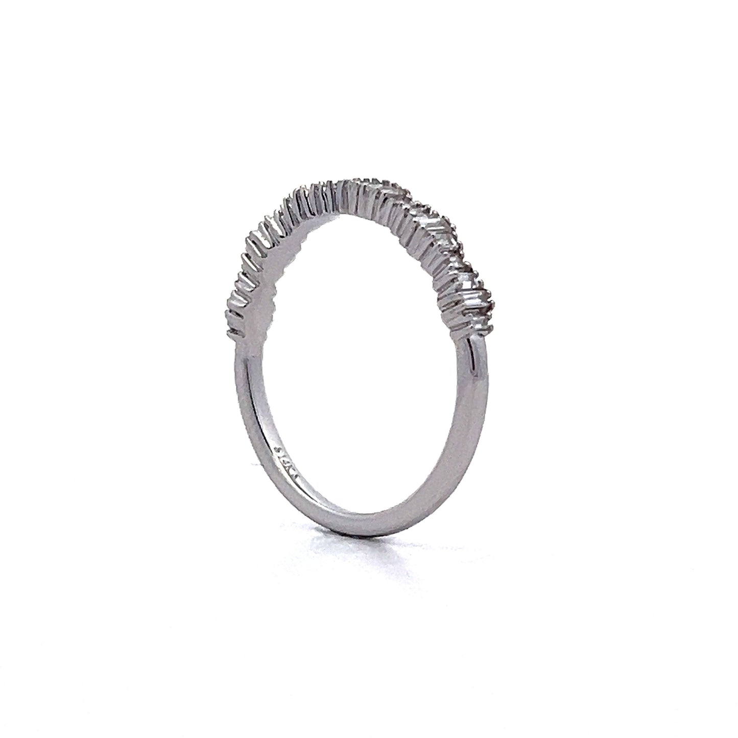 .25 Mixed Baguette Diamond Band in 14k White Gold