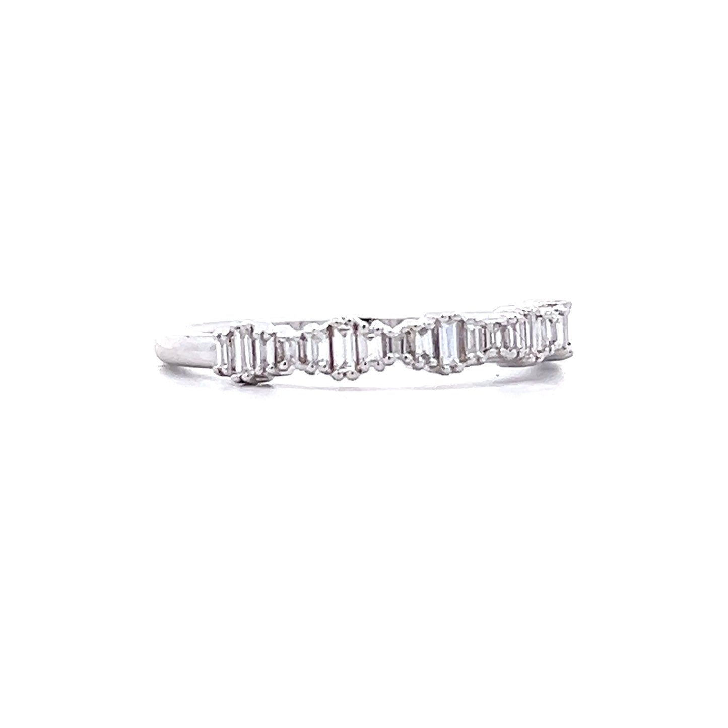 .25 Mixed Baguette Diamond Band in 14k White Gold