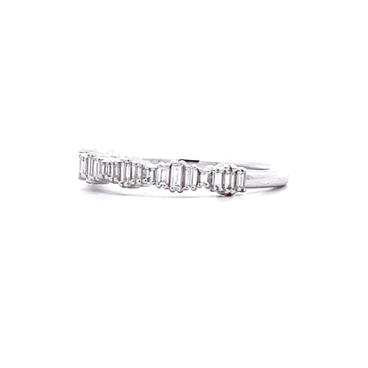 .25 Mixed Baguette Diamond Band in 14k White Gold