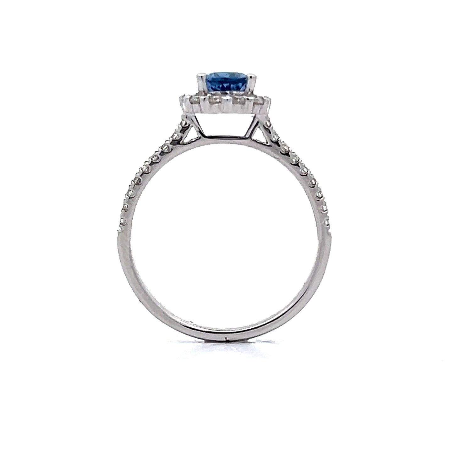 .71 Pear Sapphire Halo Engagement Ring in 14k