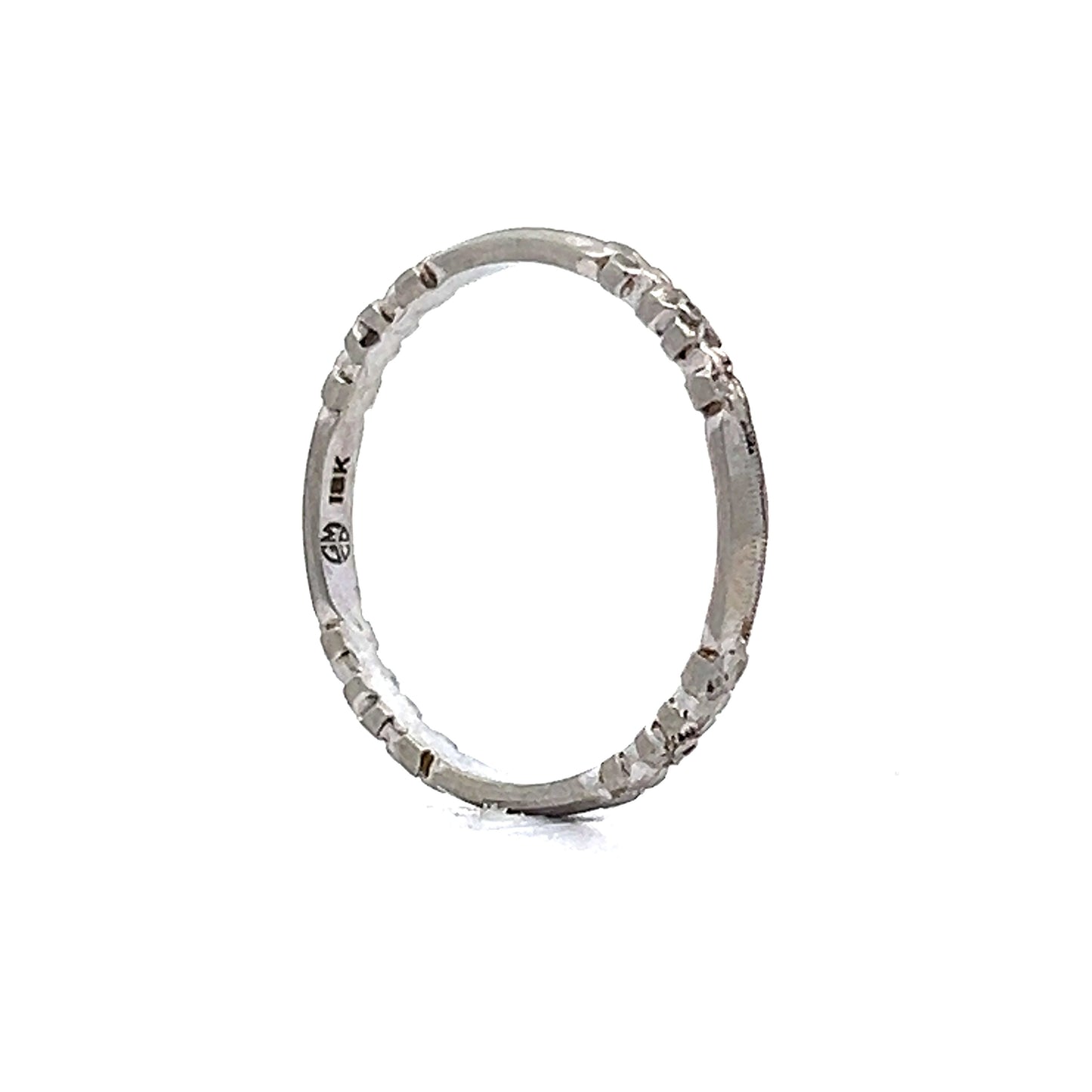 Antique Orange Blossom Band in 18k White Gold