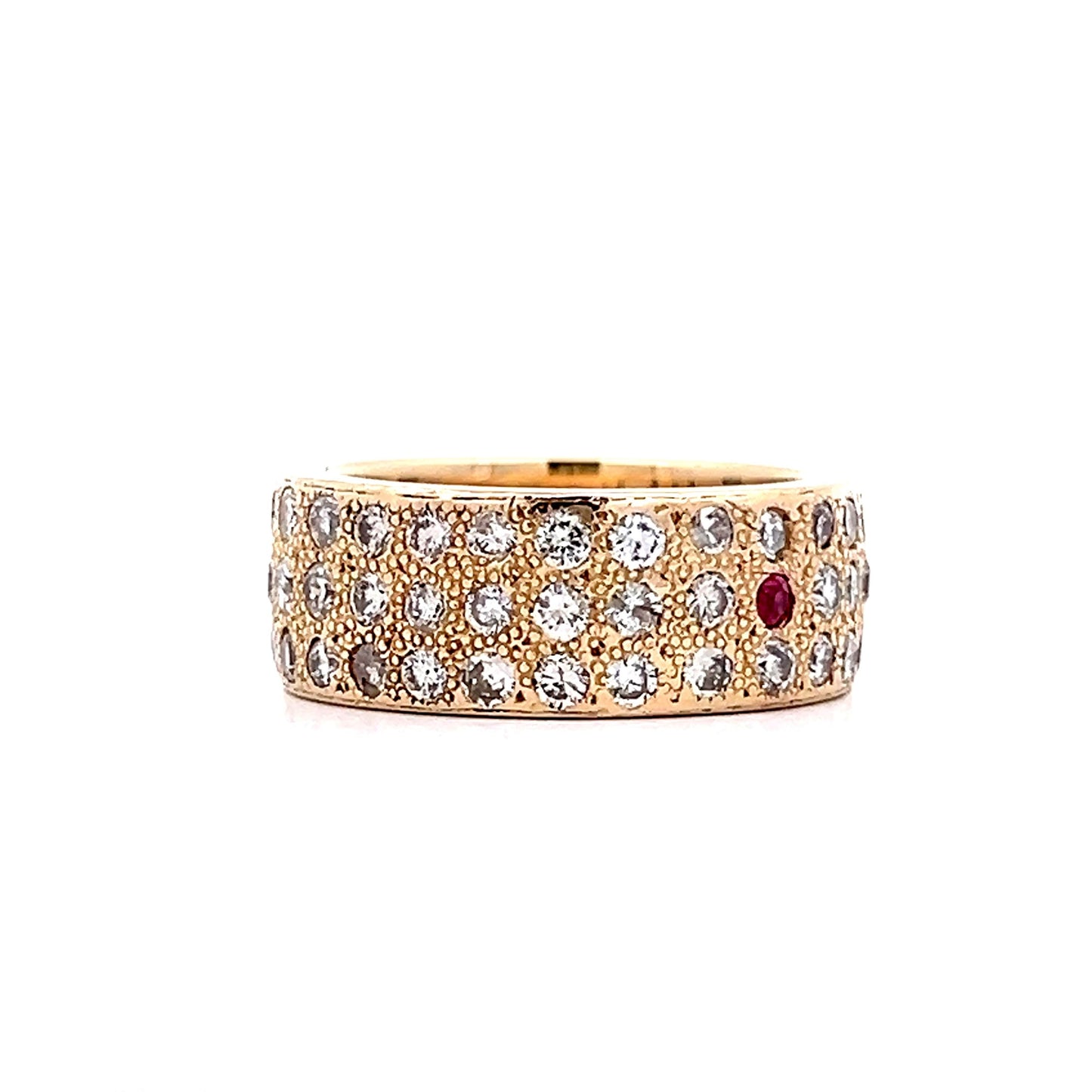 2.31 Diamond & Ruby Cocktail Ring in 14k Yellow Gold