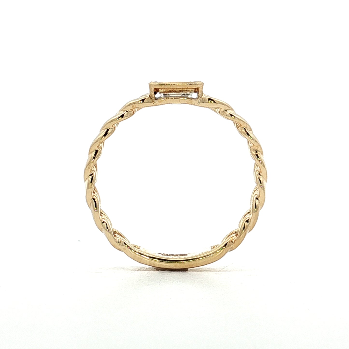 .41 Emerald Diamond Solitaire Engagement Ring 14k