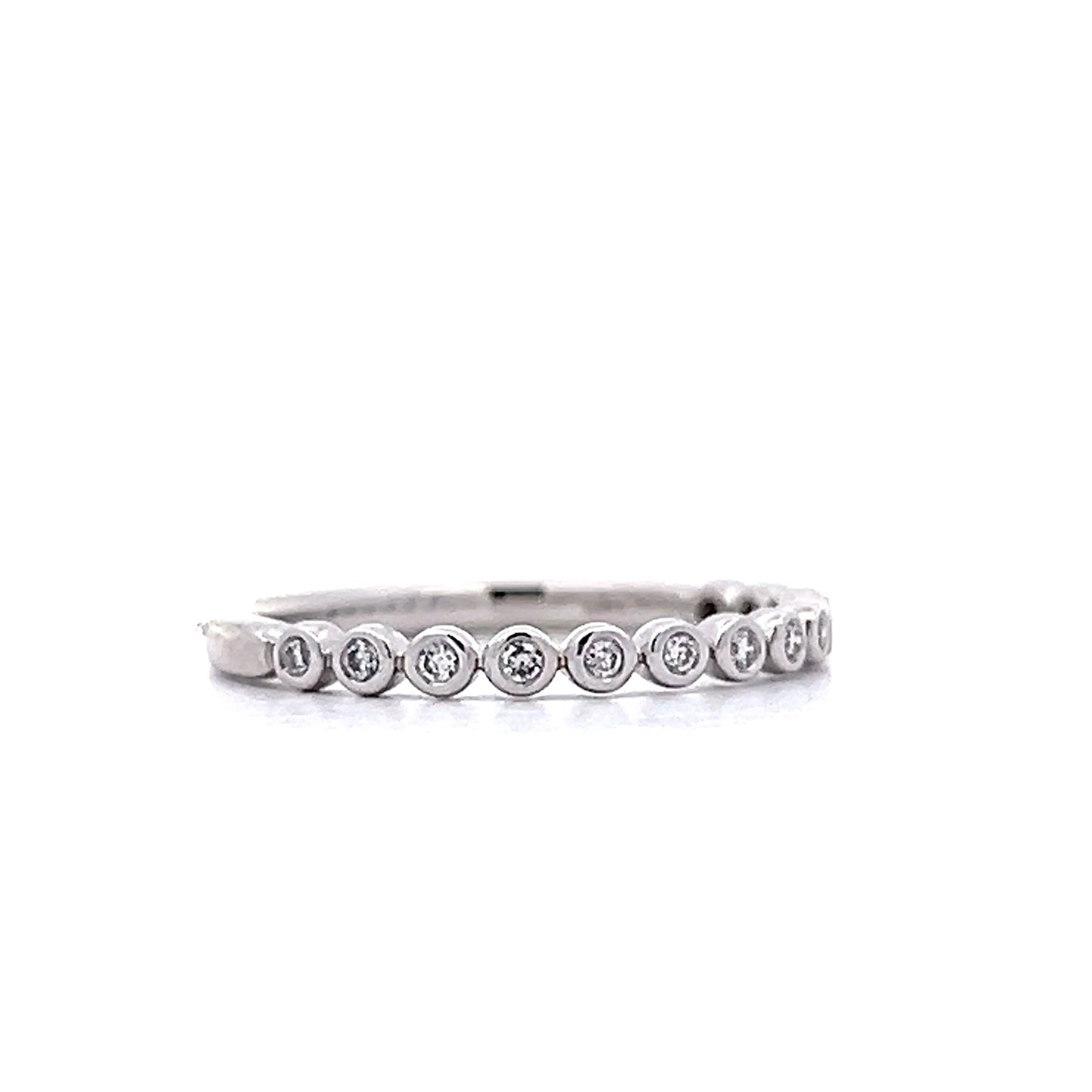 .19 Bezel Diamond Wedding Band in 14k White Gold